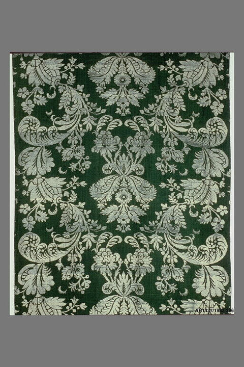 Green Floral Damask Textile Pattern