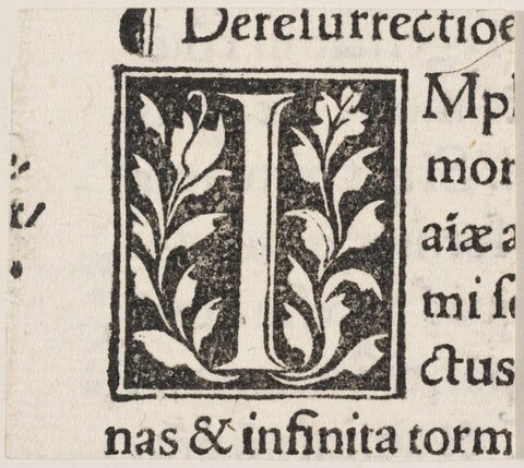 Decorated Initial I in Early Printed Text