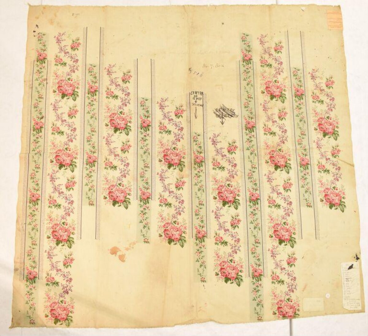 Vintage Floral Textile Design Sample