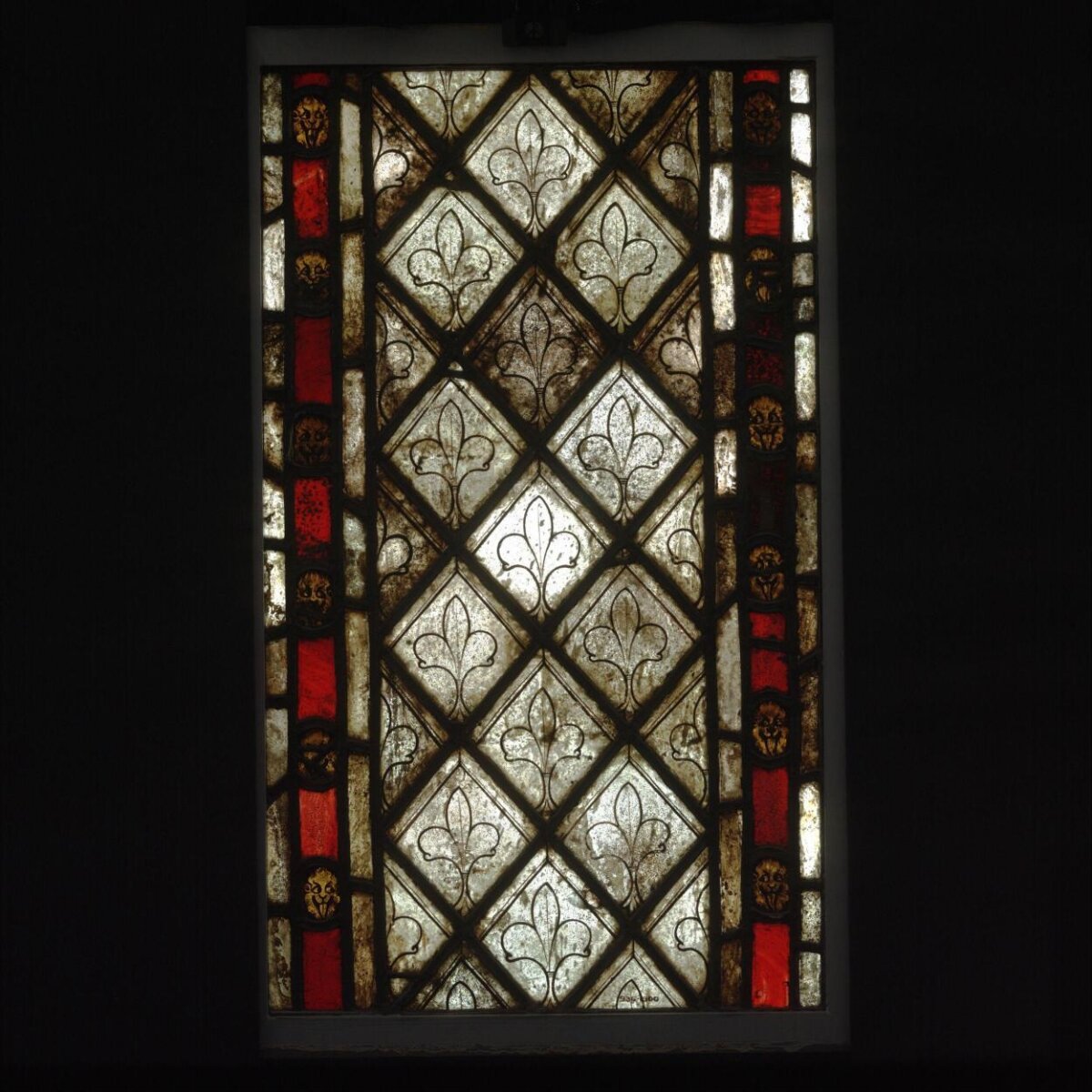 Medieval Fleur-de-lis Stained Glass Window