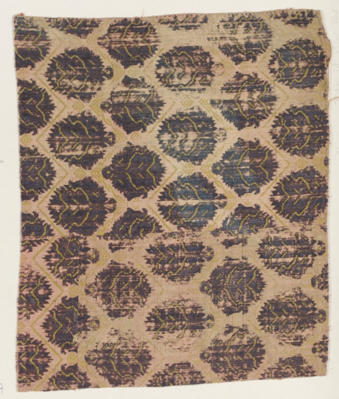 Antique Ikat Geometric Textile Fragment