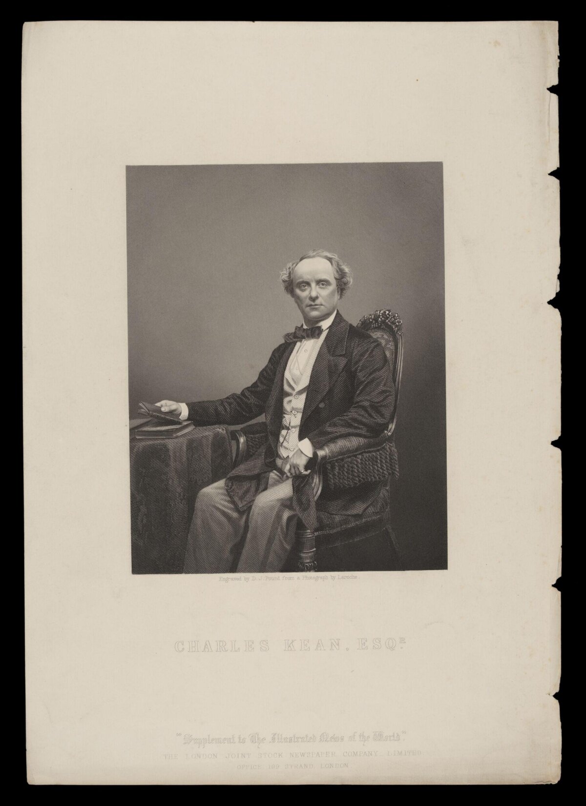 Engraved Portrait of Charles Kean