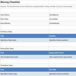 Moving Checklist