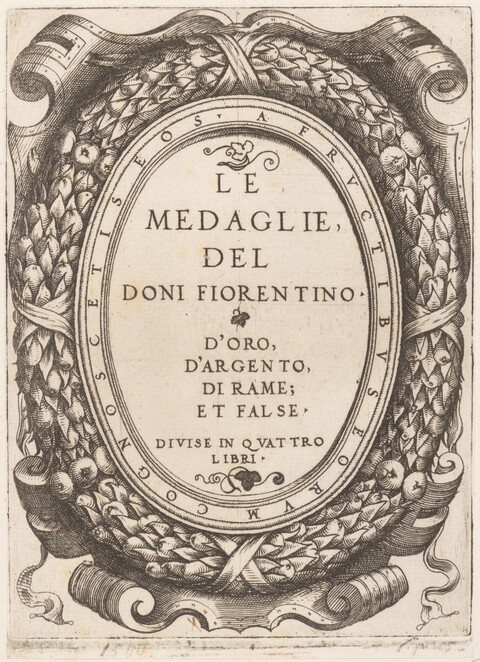 Antique Italian Engraved Book Title Page