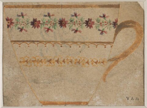 Decorated Cup Design Sketch