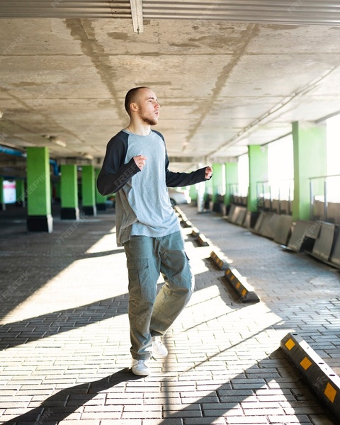 Man Jogging In Parking Garage
