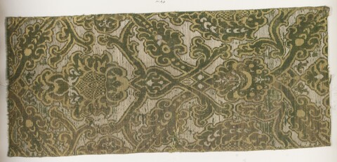 Antique Patterned Brocade Fabric Fragment