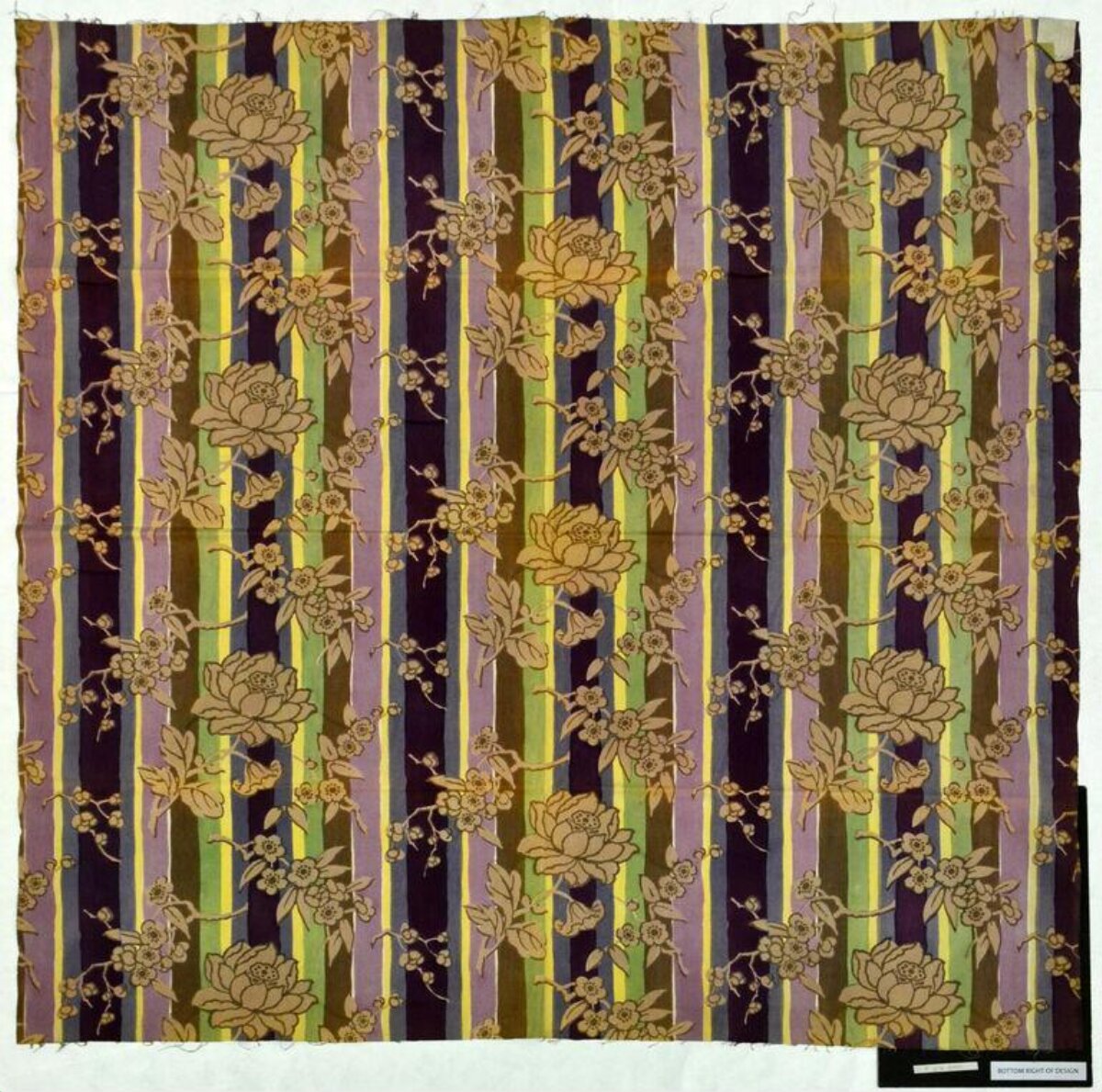 Vintage Floral Striped Textile Pattern