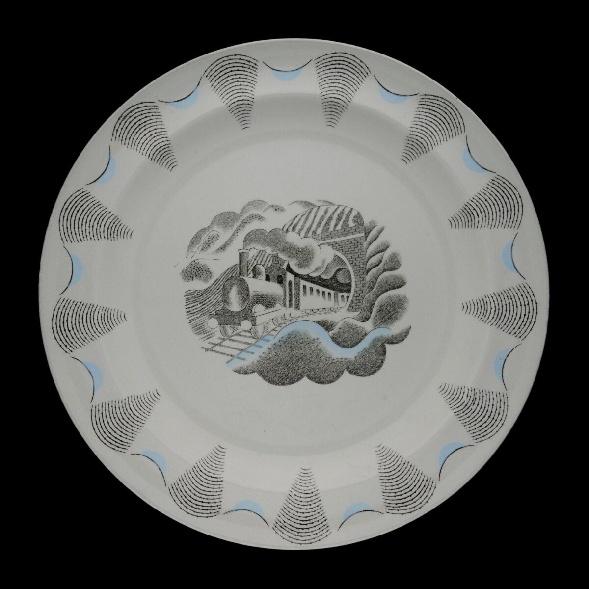 Steam Train Decorated Ceramic Plate