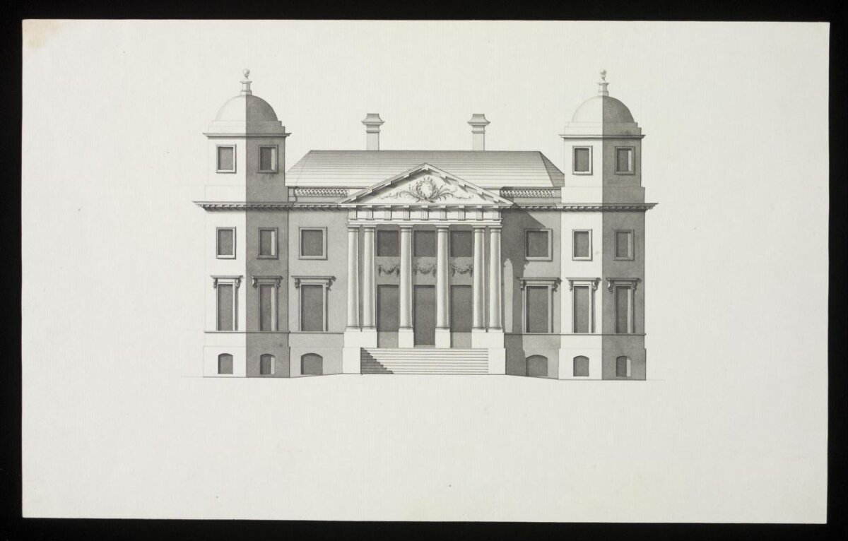 Classical Mansion Architectural Elevation Drawing