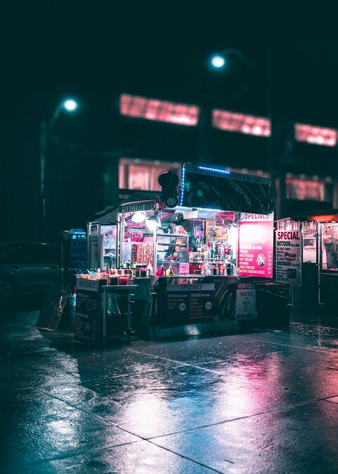 Night Street Hot Dog Food Cart