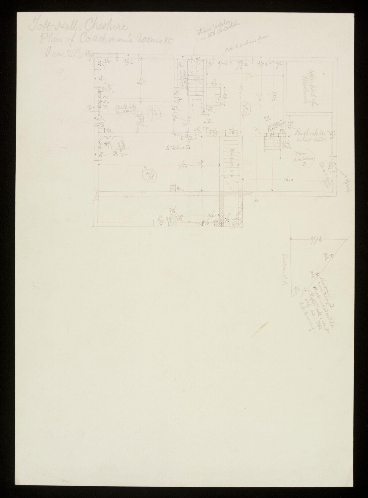 1864 Toft Hall Coachman's Rooms Floor Plan