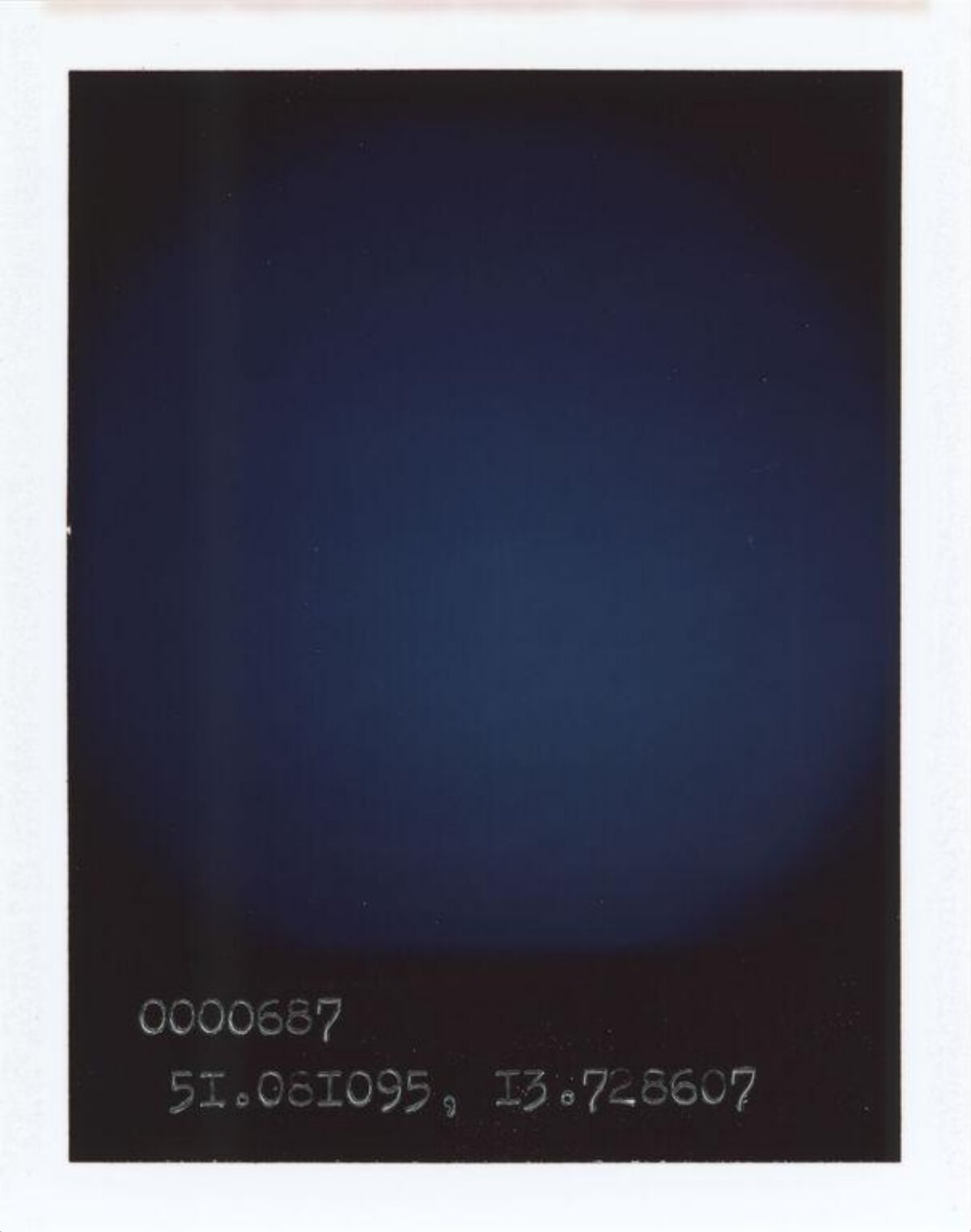 Dark Polaroid Print with Coordinates