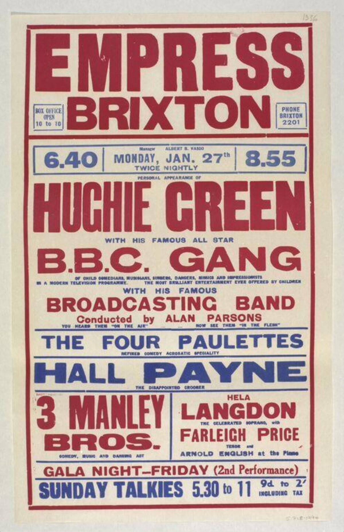 Vintage Empress Brixton Show Poster