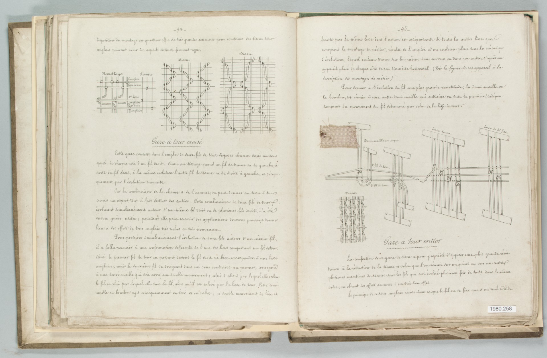 Open Antique Weaving Manuscript