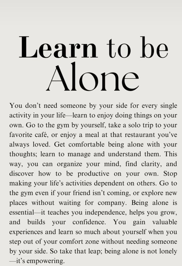 Learn to be Alone