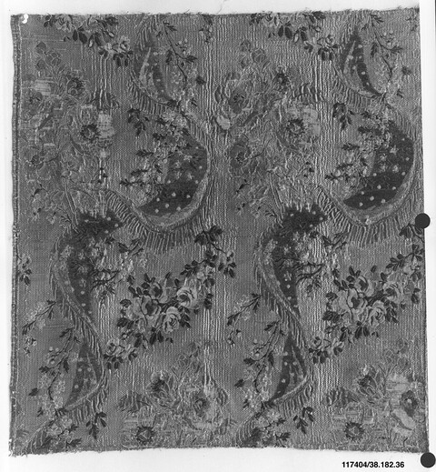 Antique Floral Brocade Textile Fragment