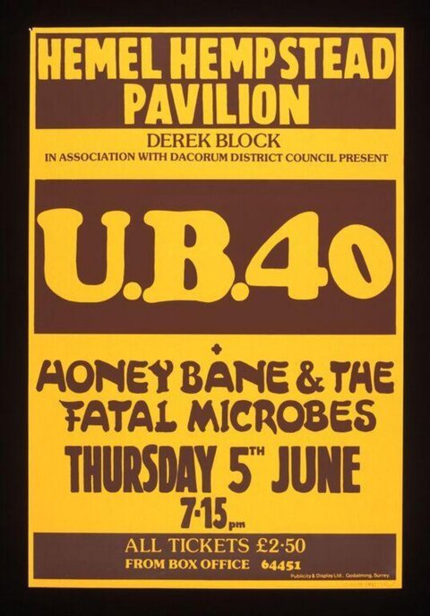 Vintage UB40 Concert Poster