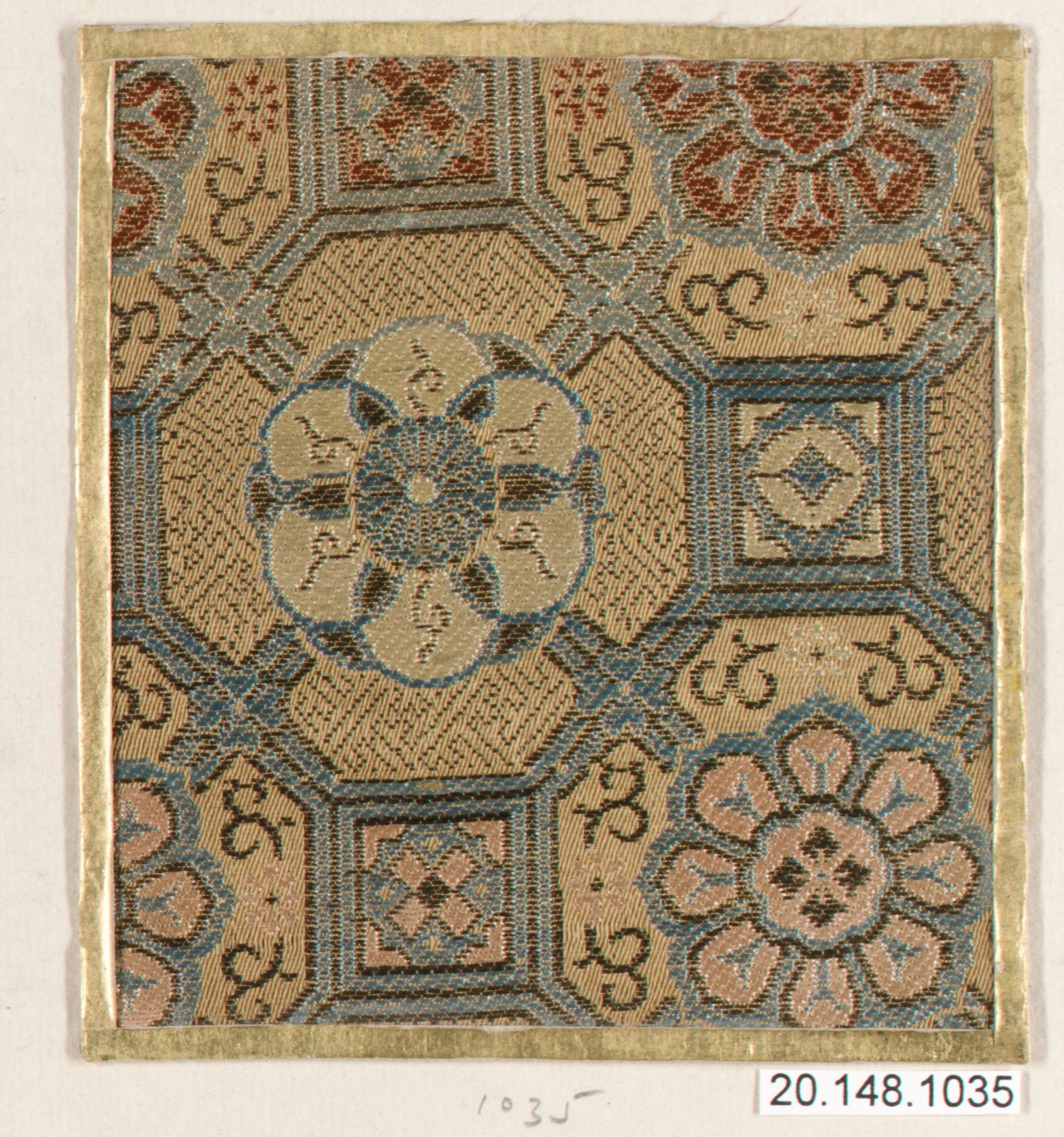 Geometric Floral Woven Textile Sample