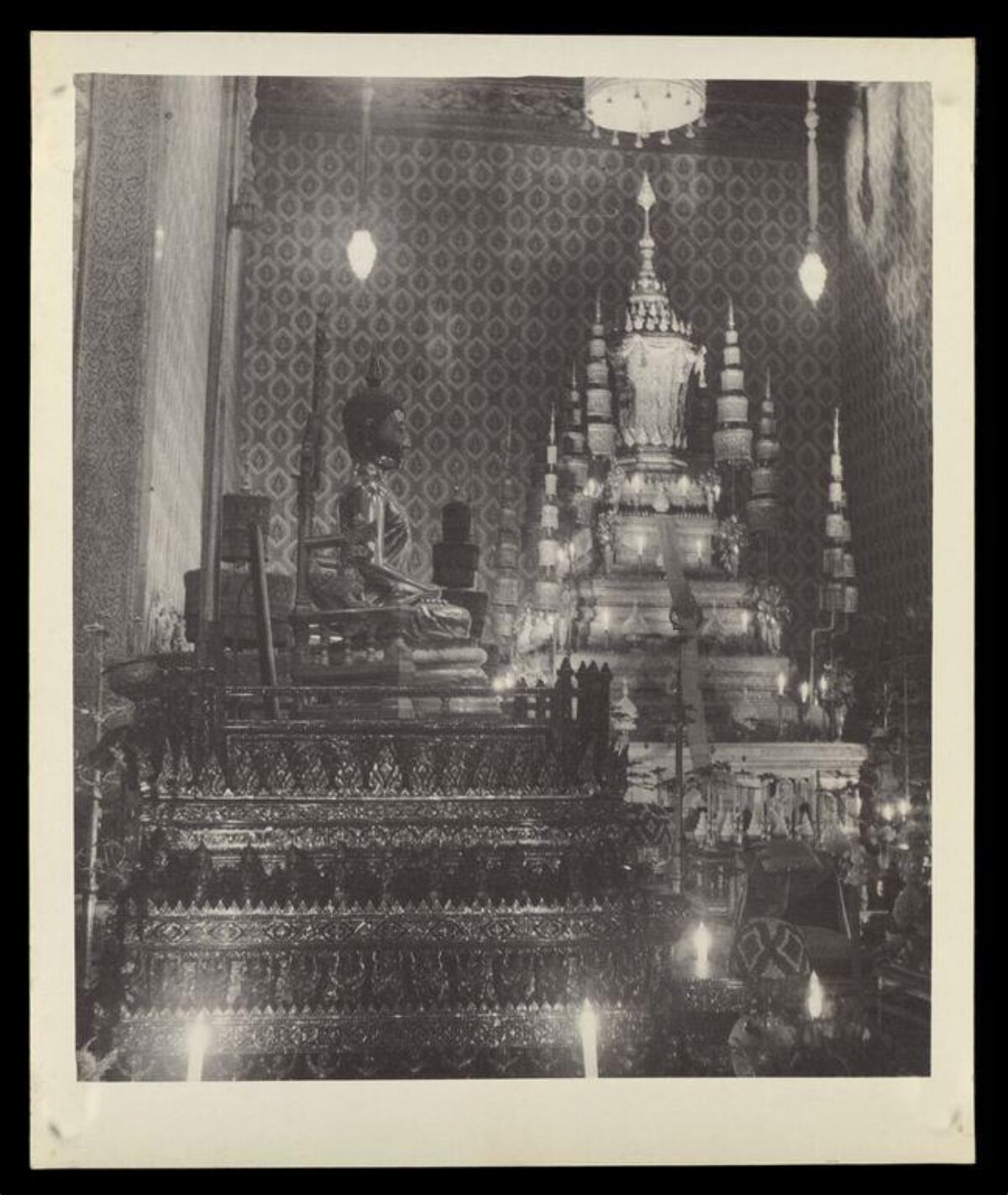 Vintage Temple Altar With Buddha Statue