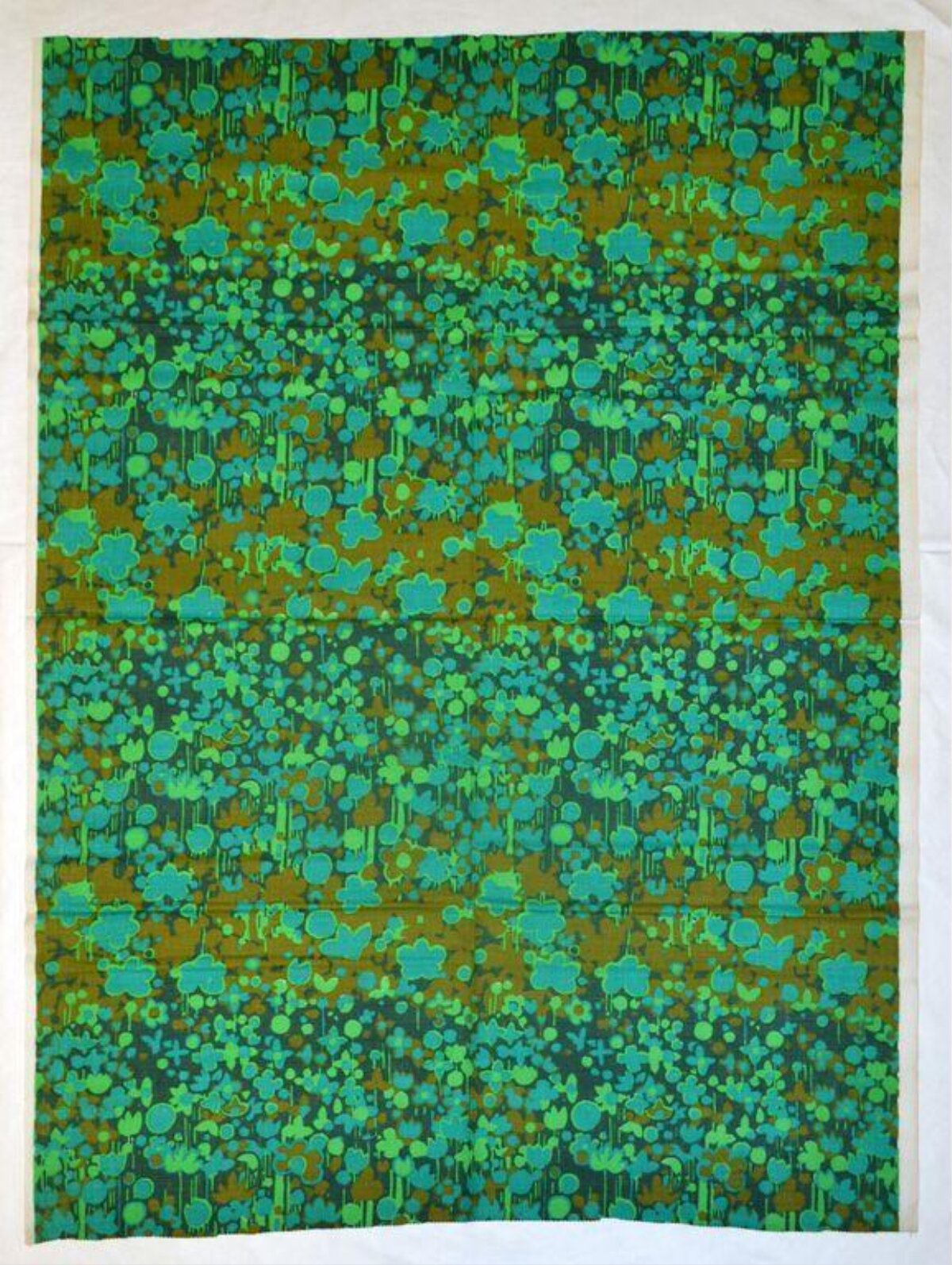 Green Brown Abstract Patterned Fabric