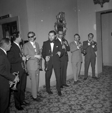 Six Jazz Musicians With Instruments