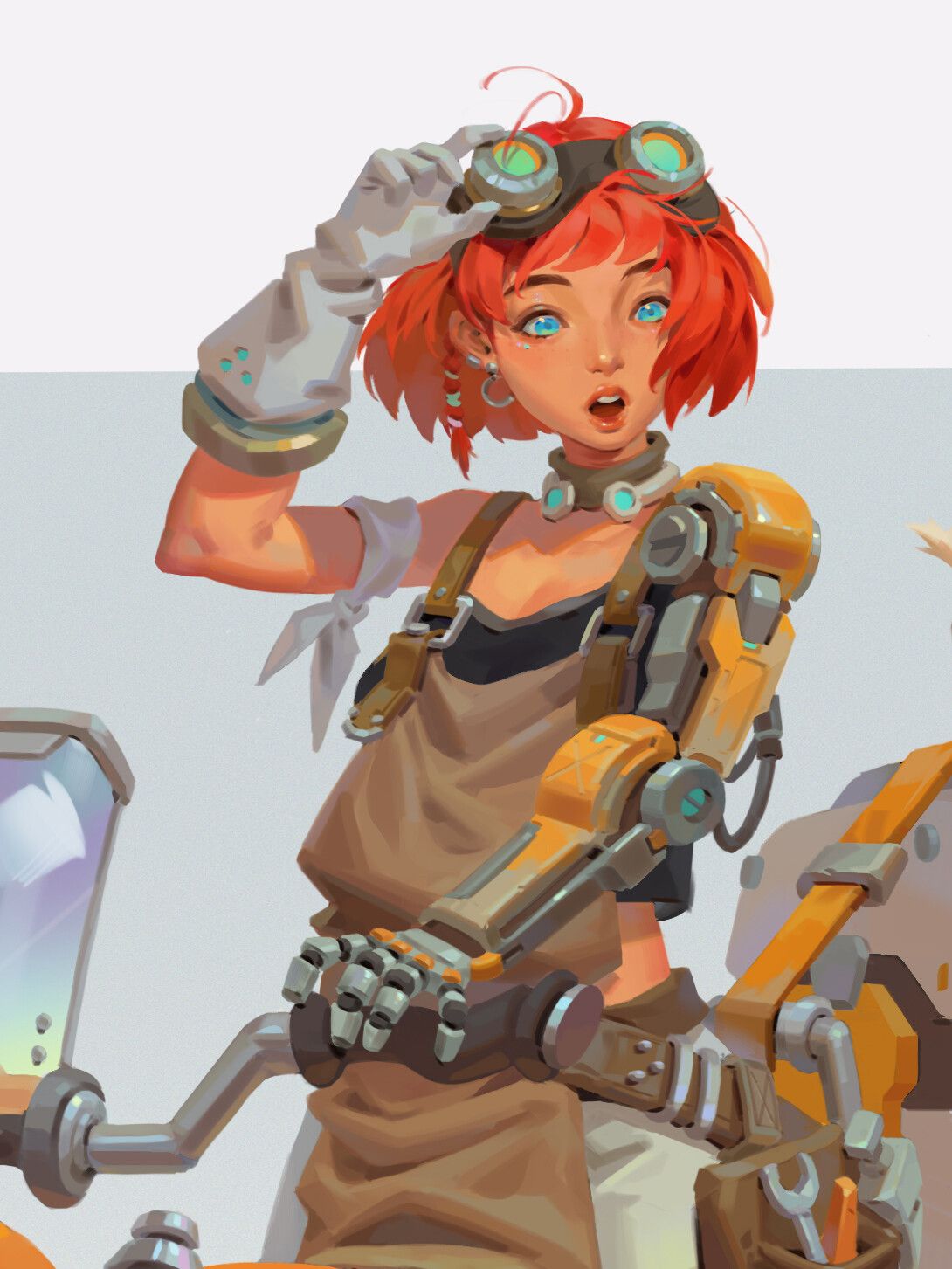 Mechanic Girl With Prosthetic Arm