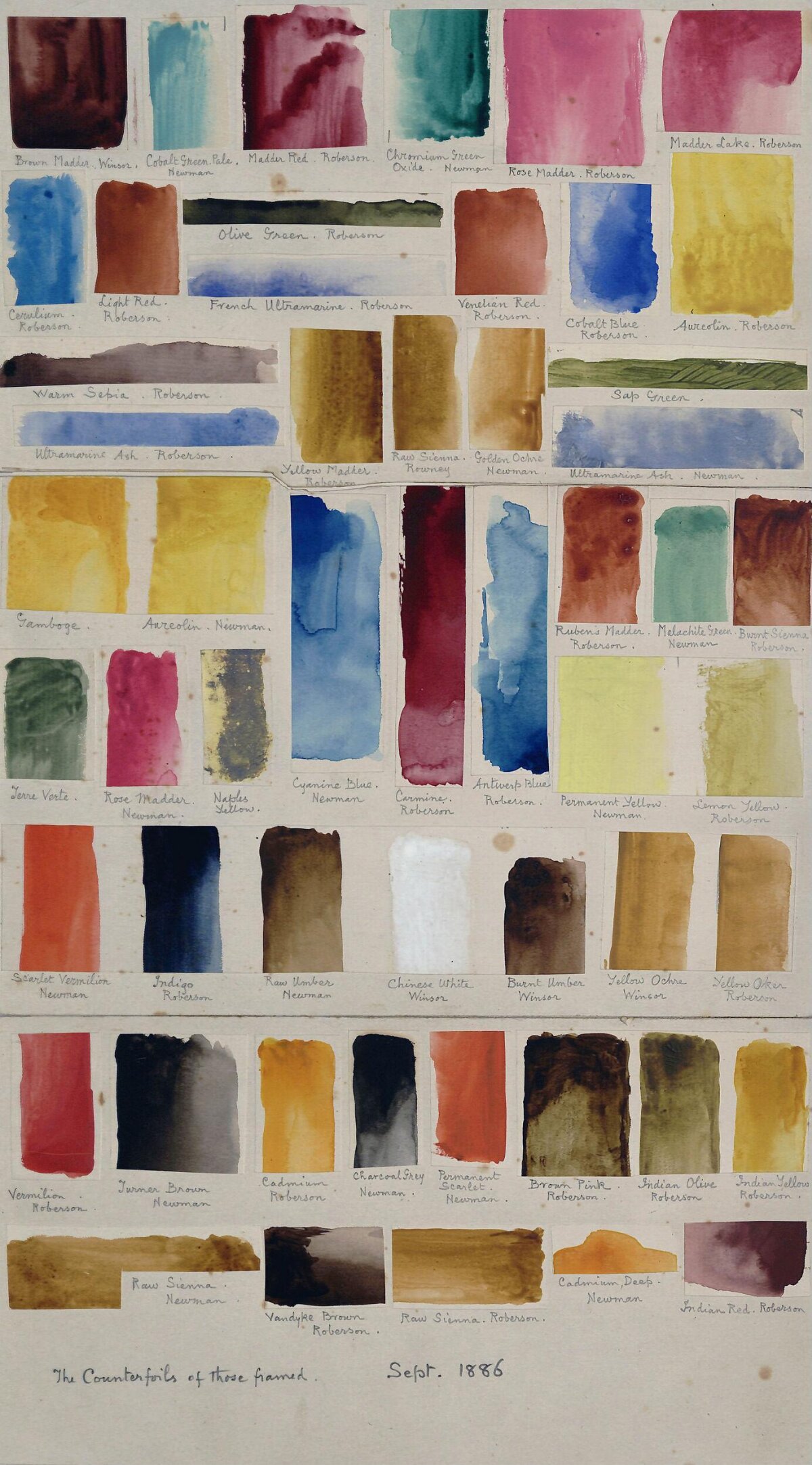 1886 Watercolor Paint Swatch Chart — Desktop Backgrounds