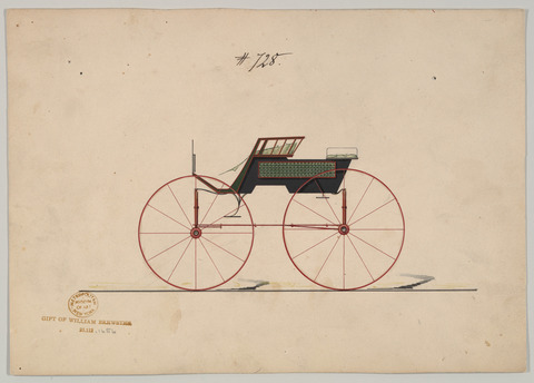 Vintage Horse Carriage Design Drawing