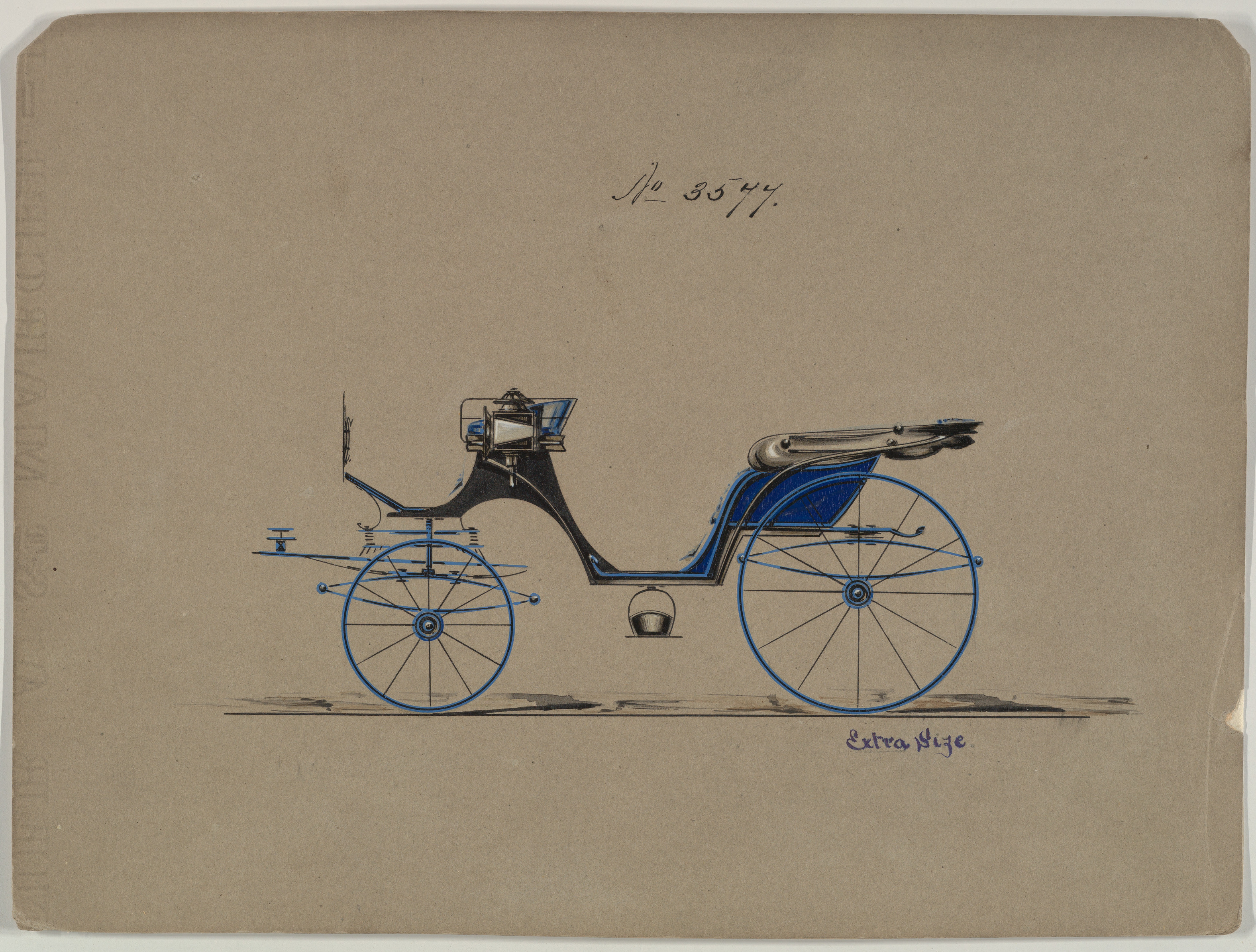 Vintage Horse-Drawn Carriage Design Sketch
