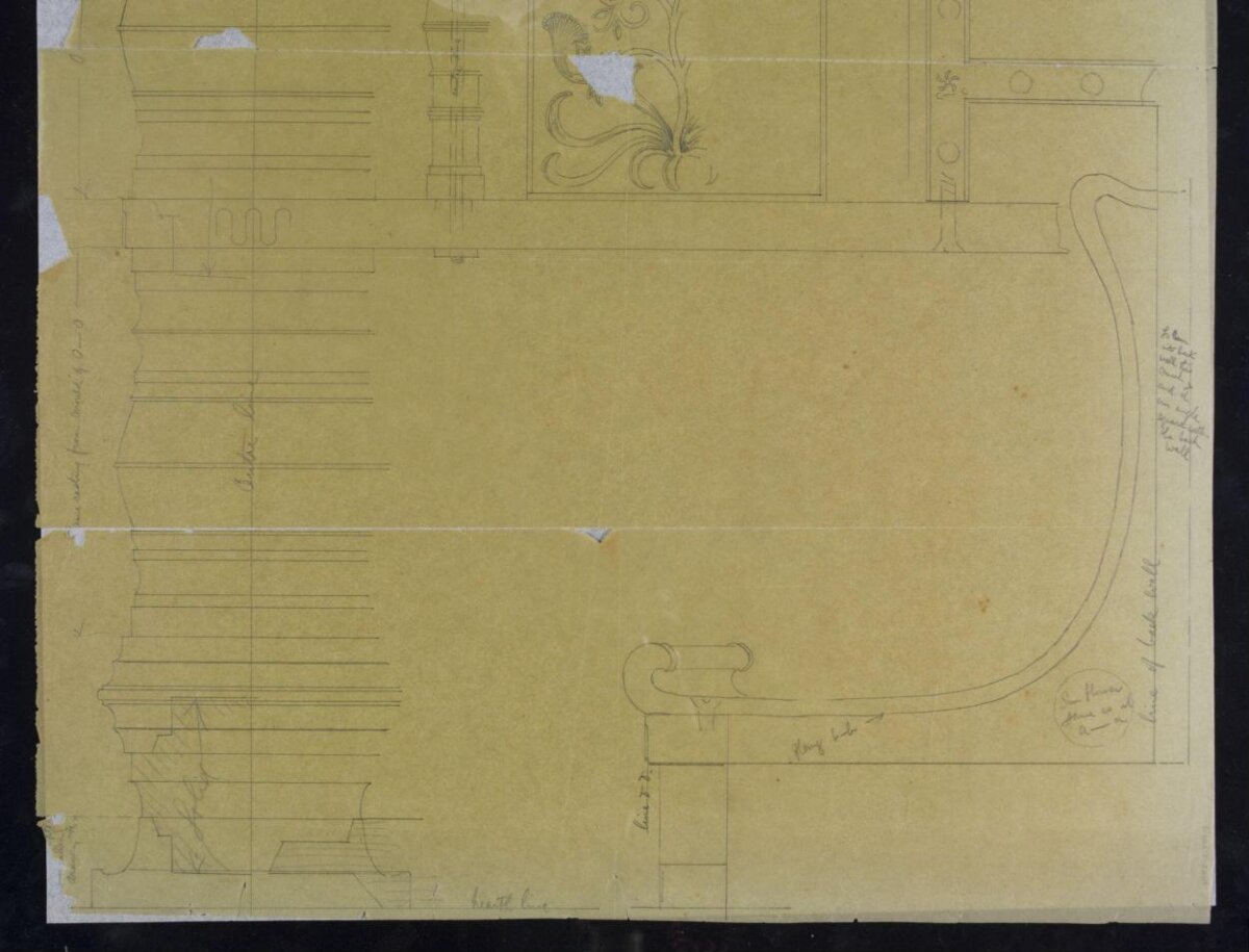 Vintage Architectural Mantel Drawing