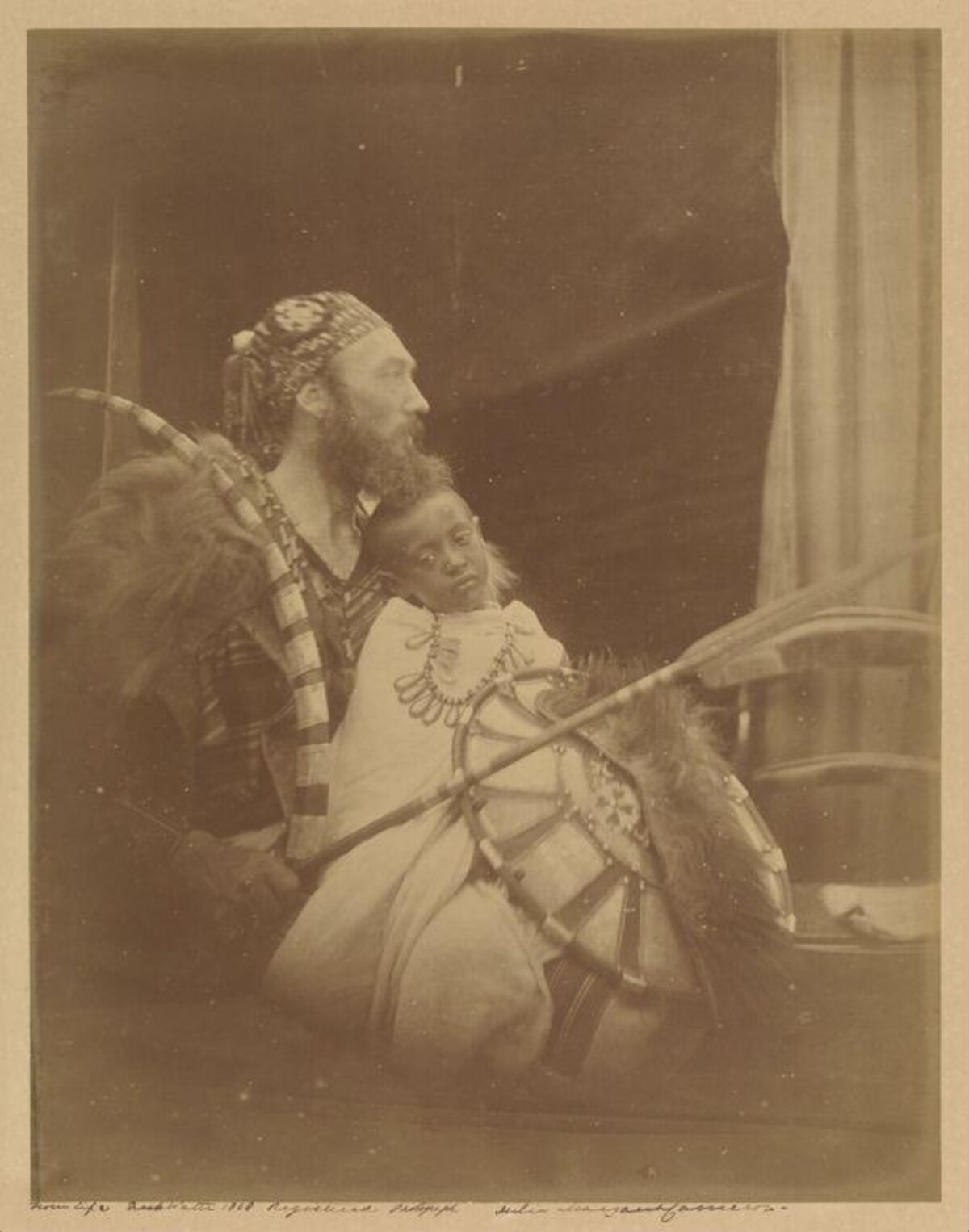Vintage Portrait of Man and Child