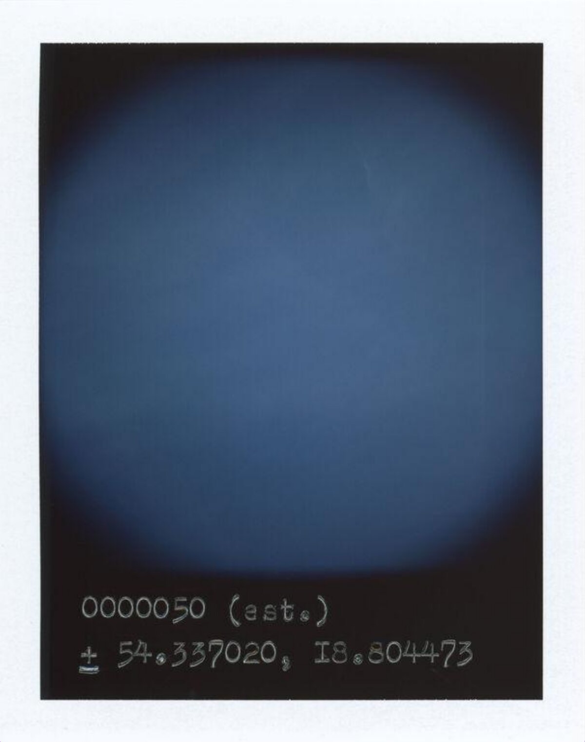 Blue Gradient Polaroid With Coordinates