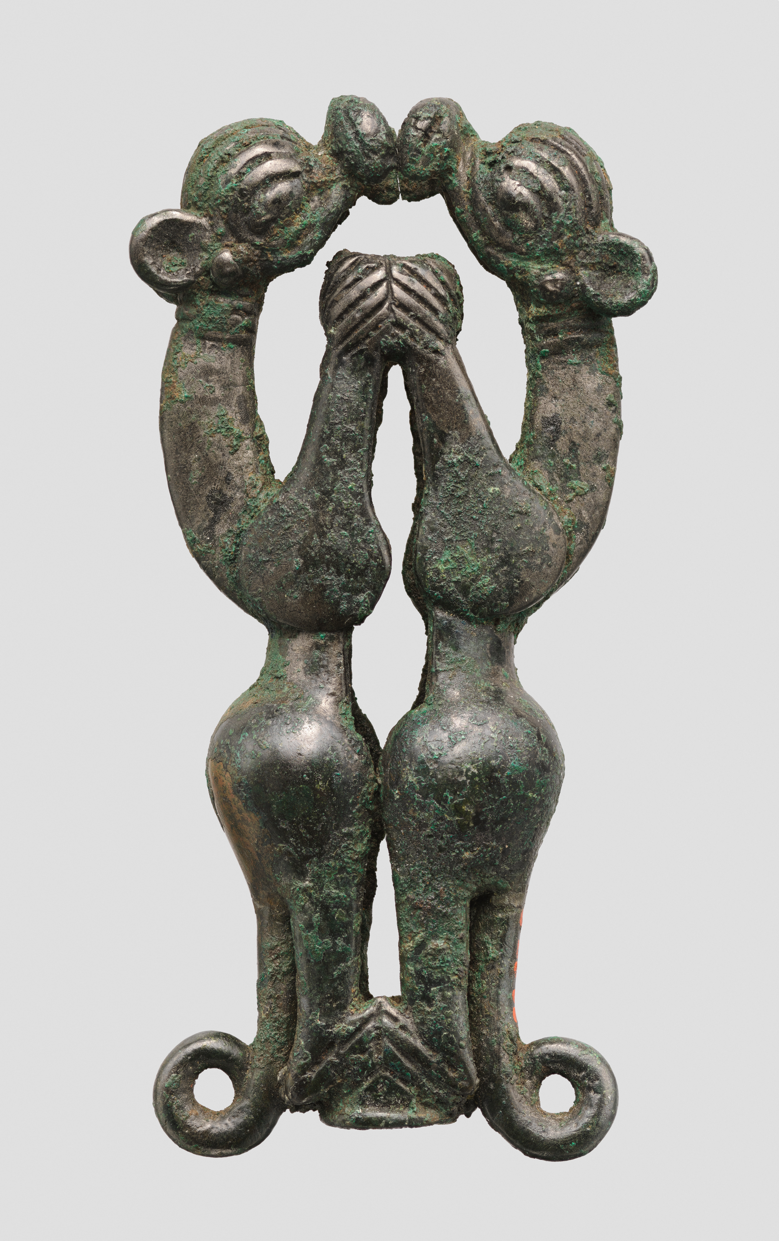 Ancient Bronze Double Figure Artifact