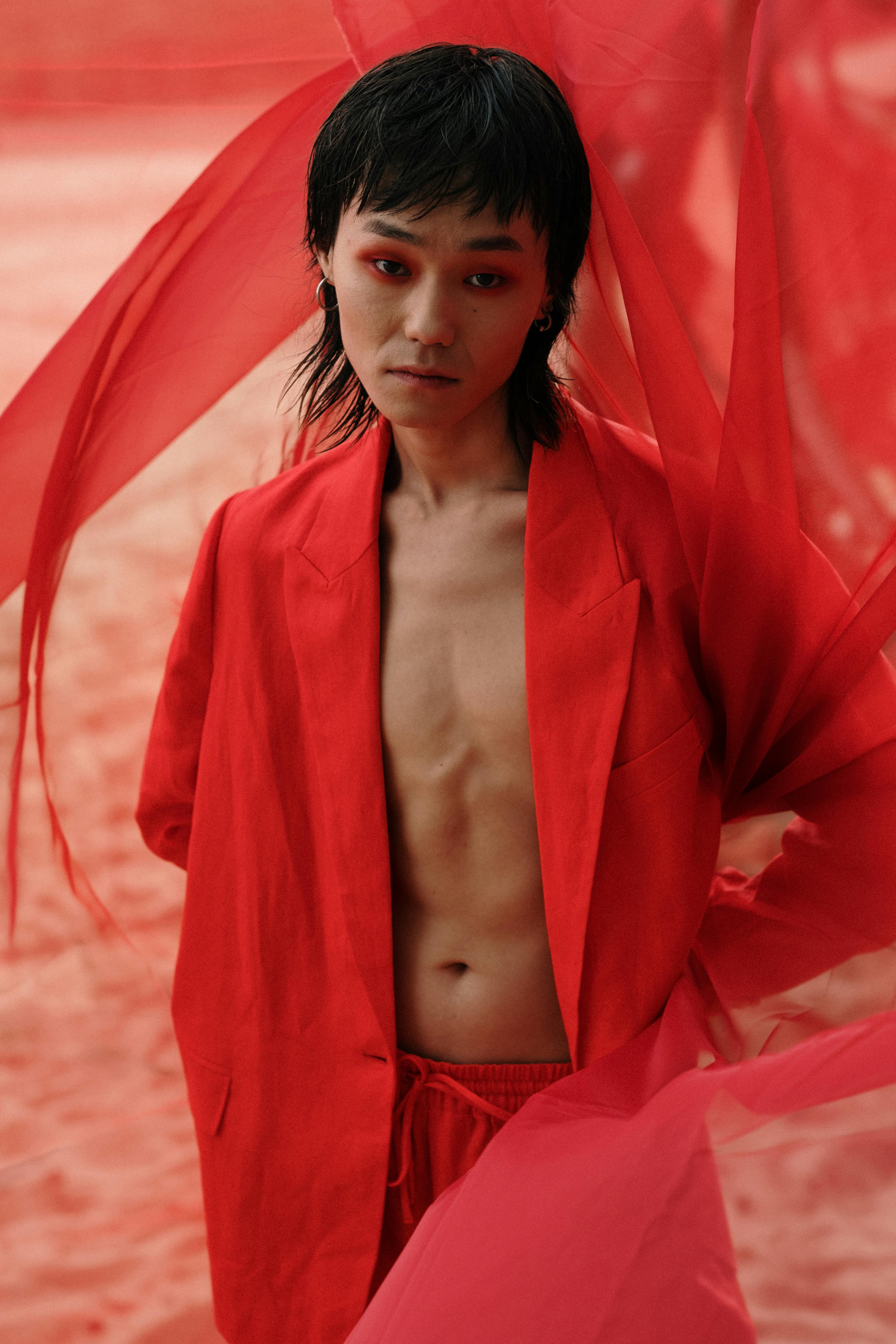 Red Themed Male Fashion Portrait