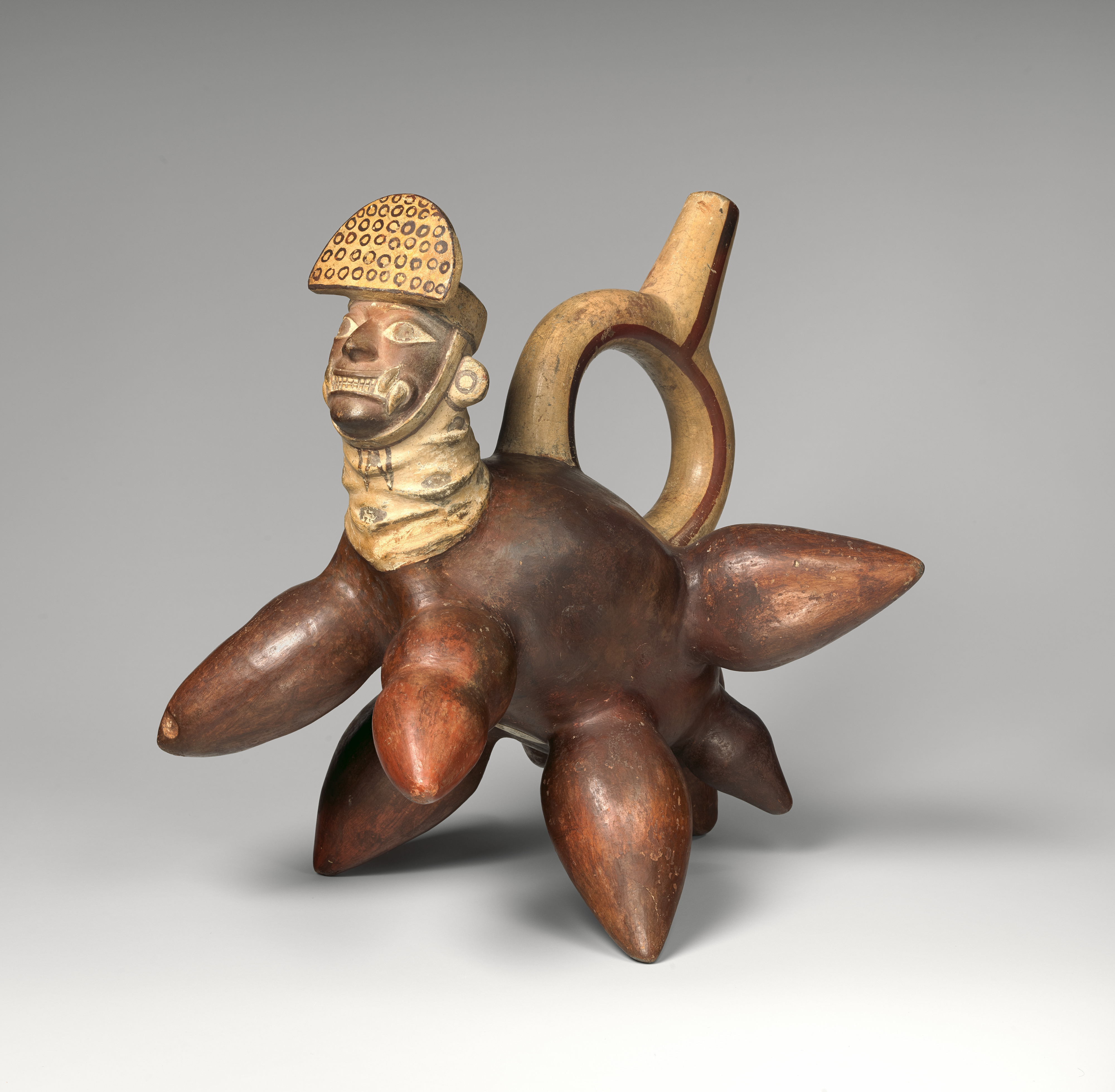 Human-headed Multi-limbed Ceramic Vessel