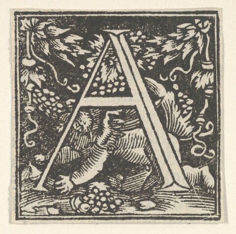 Woodcut Decorated Initial A