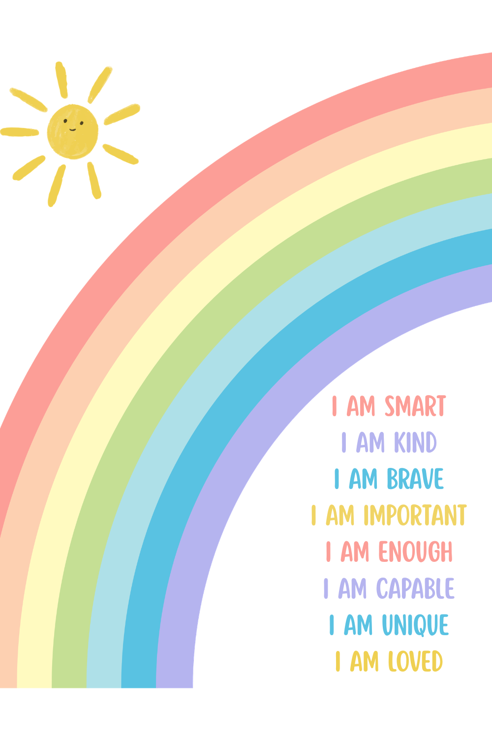 Positive Affirmation Rainbow Art