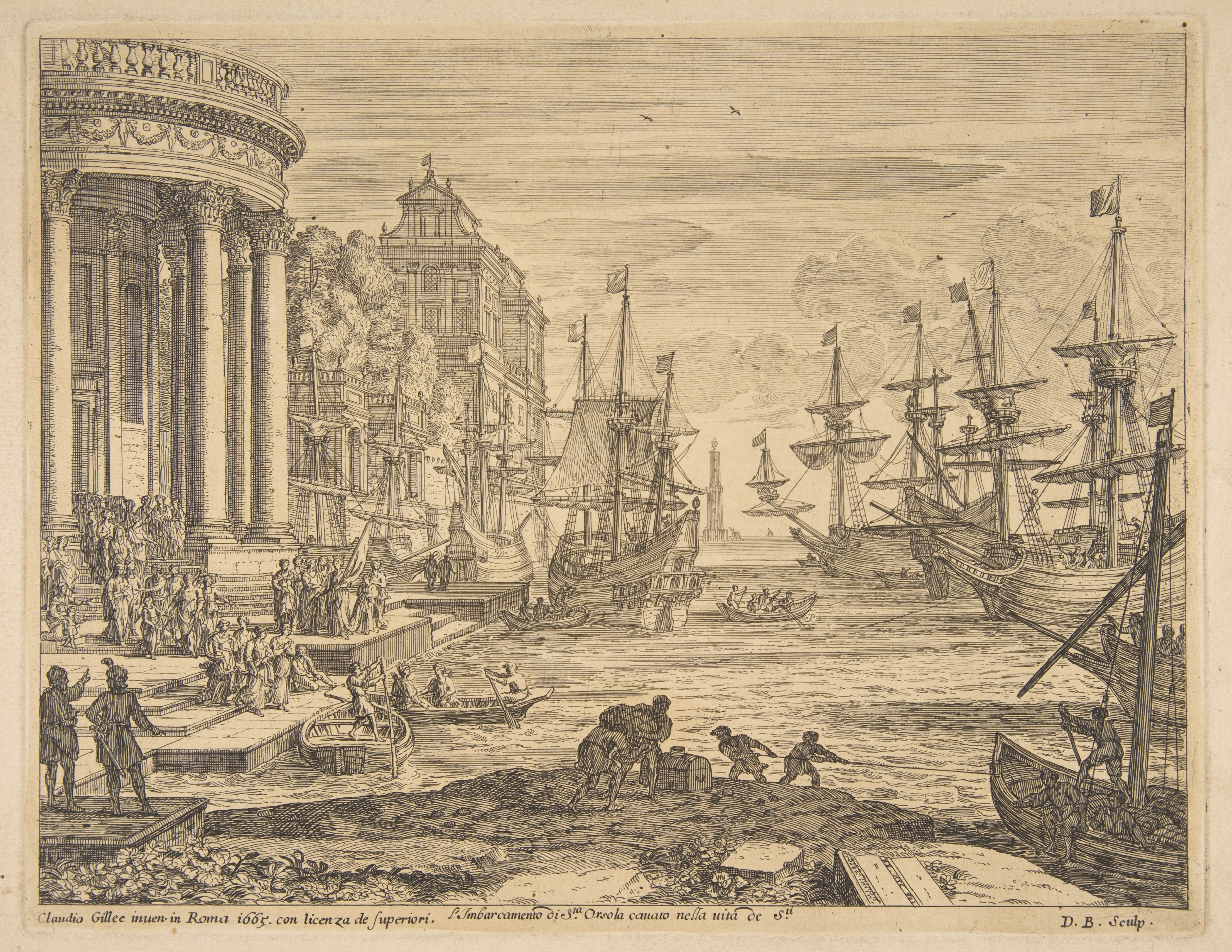 1665 Port Embarkation Engraving