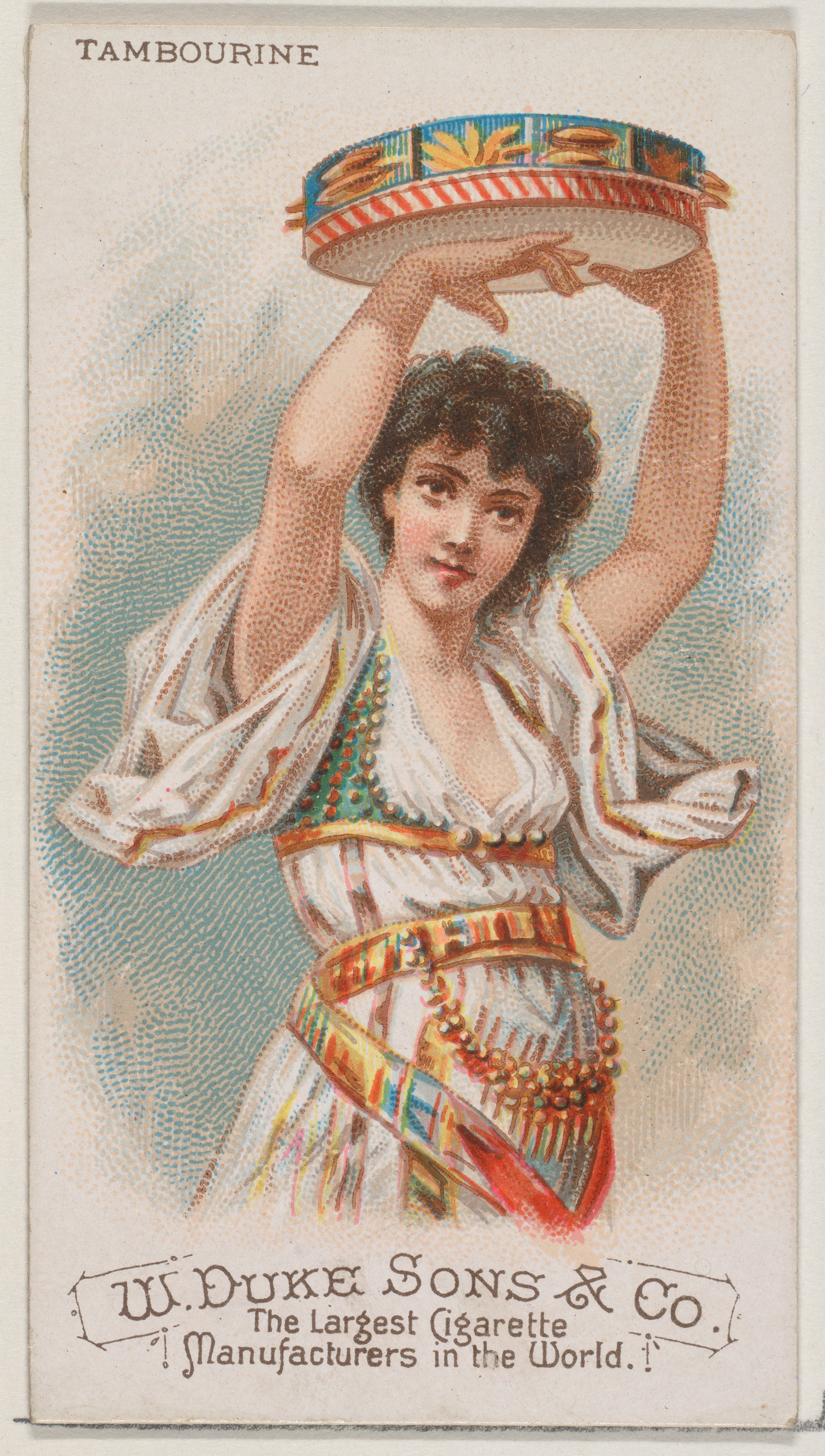 Vintage Tambourine Girl Cigarette Card