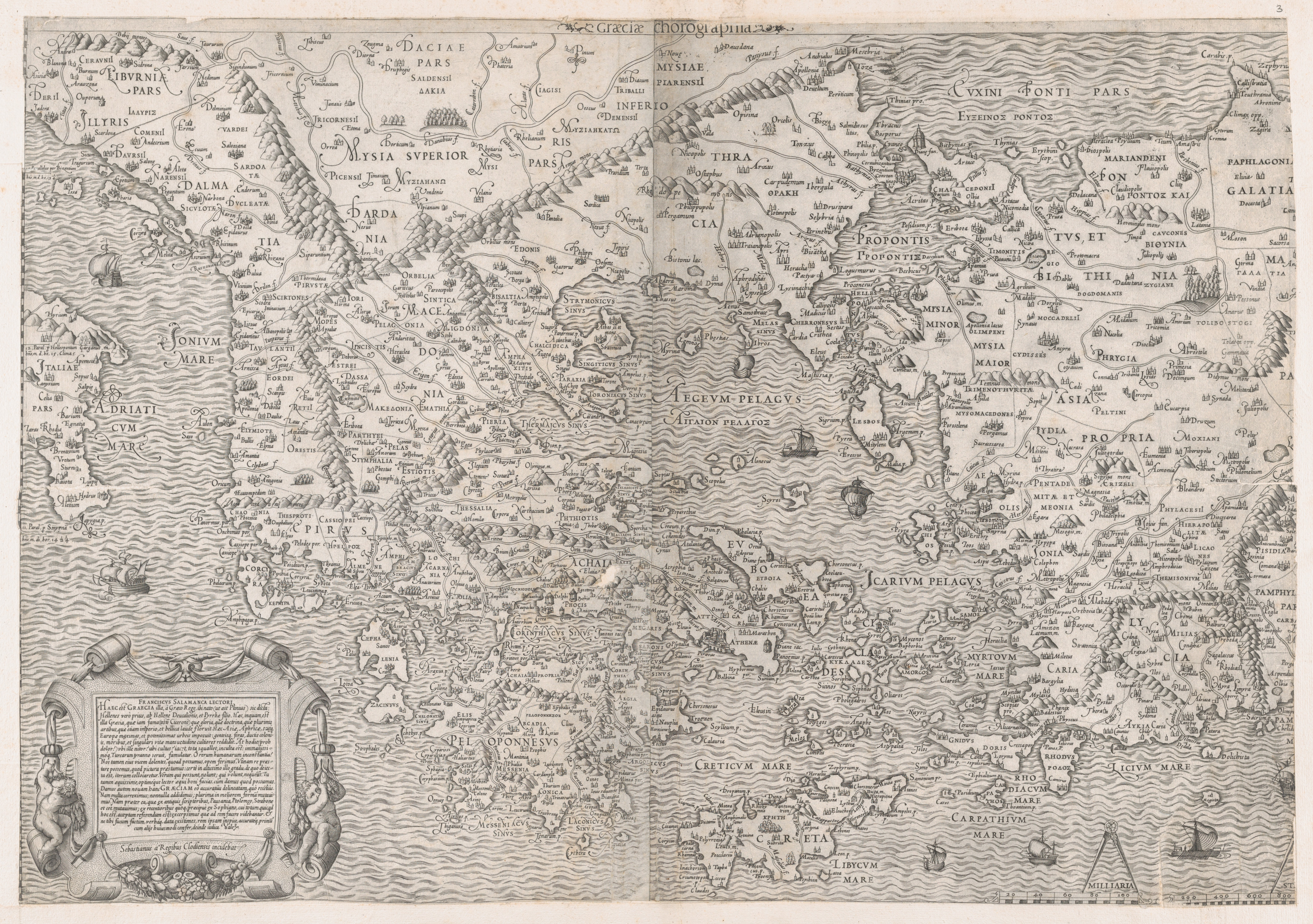 Antique Engraved Eastern Mediterranean Map