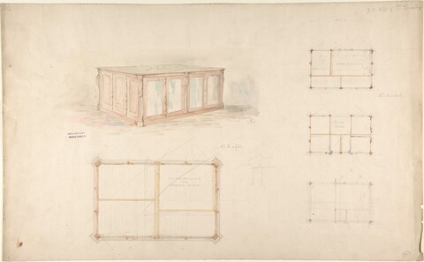 Design Drawing for Wooden Low Cabinet