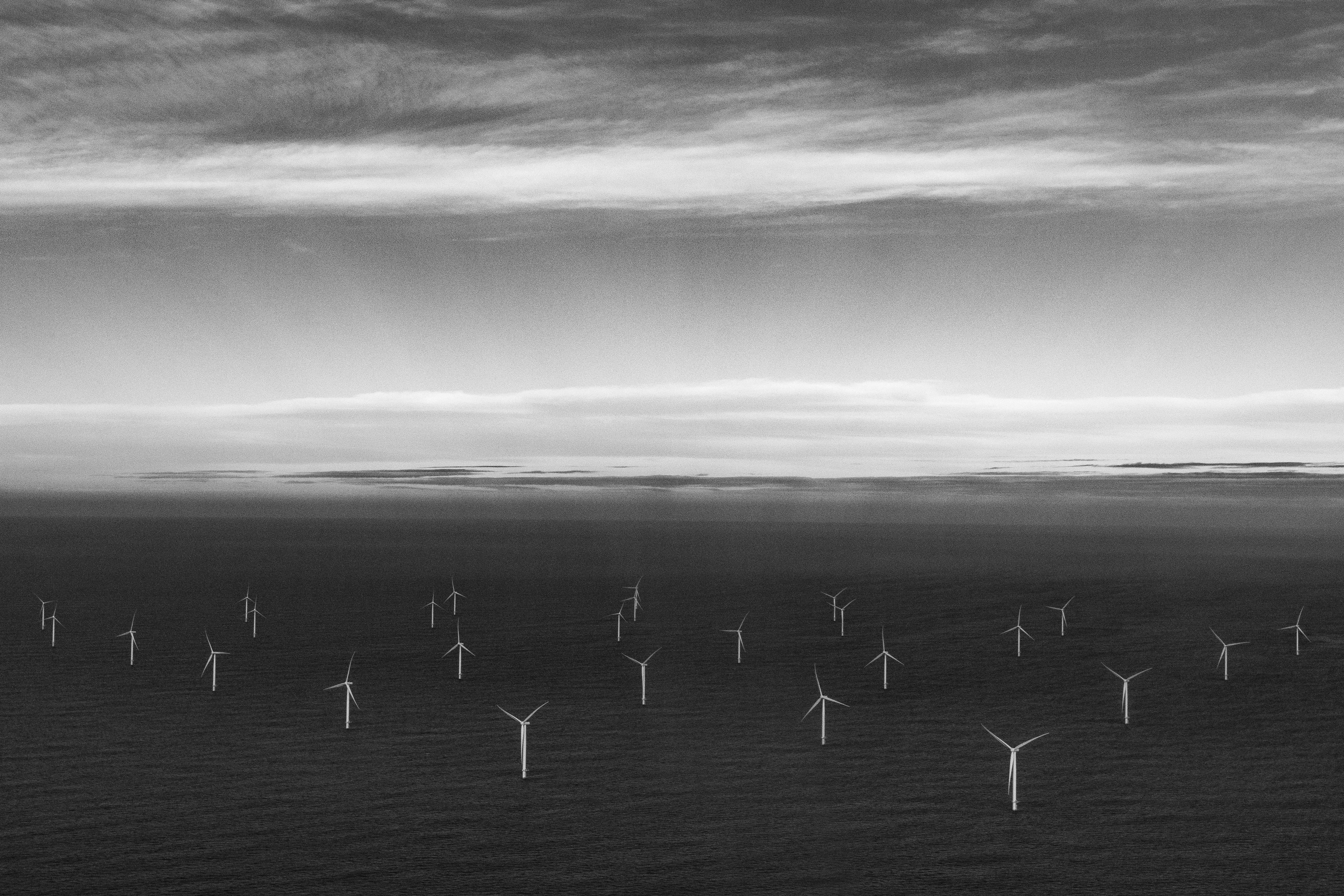 Offshore Wind Farm Aerial View