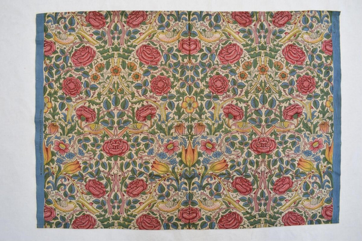 Rose and Bird Floral Printed Textile