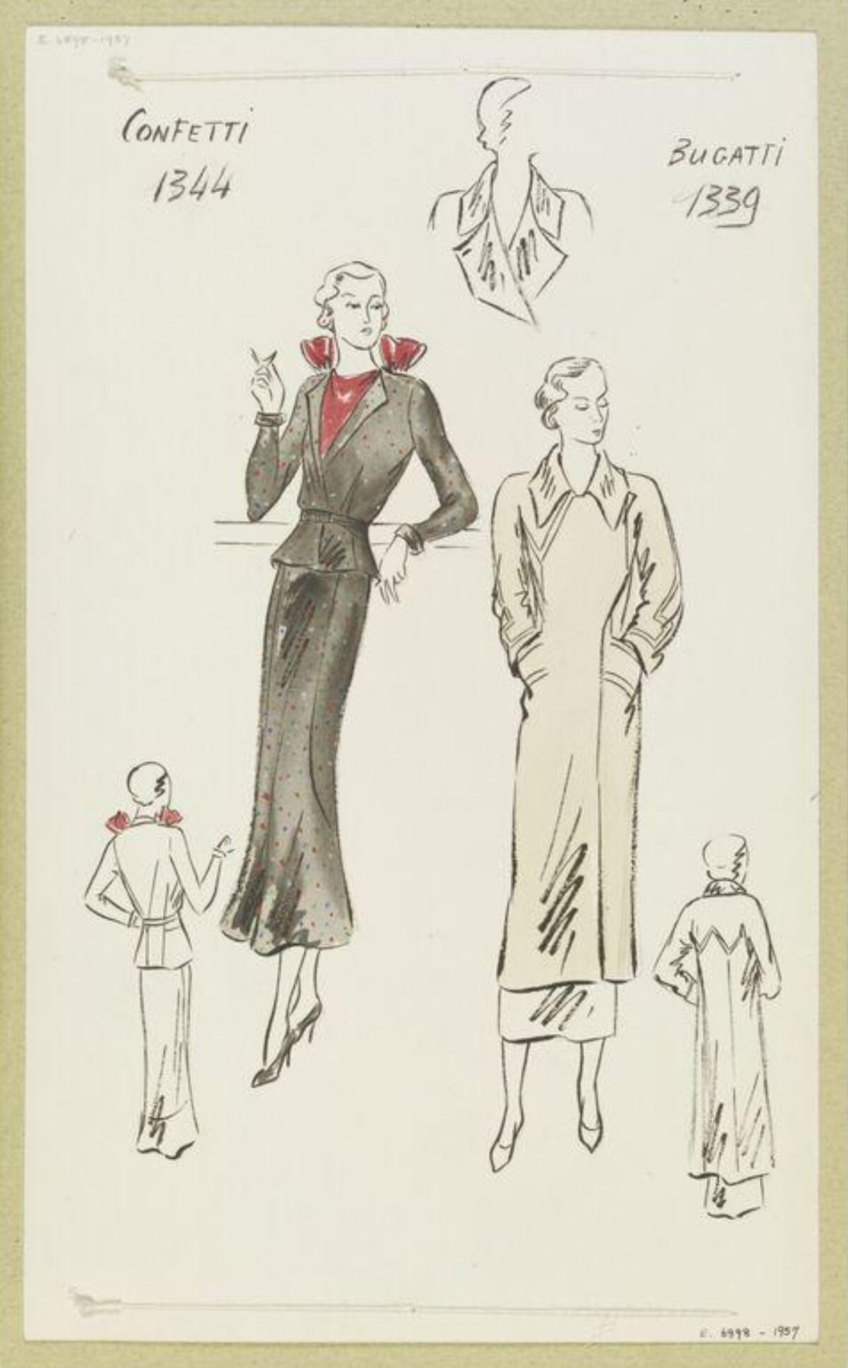 Vintage Women's Fashion Design Sketches