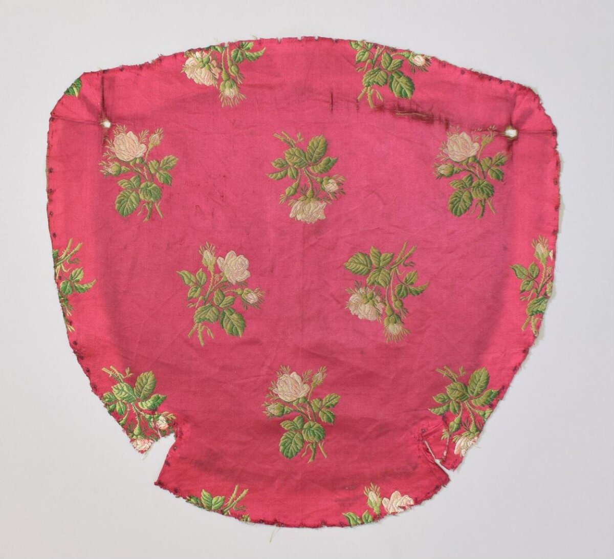 Vintage Pink Rose Printed Fabric Fragment