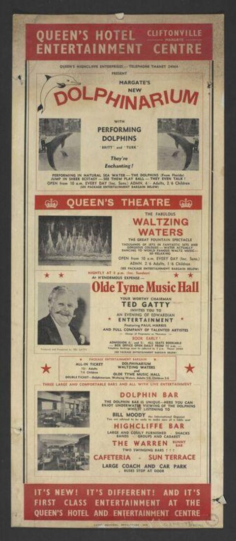 Vintage Queen's Hotel Entertainment Centre Advertisement
