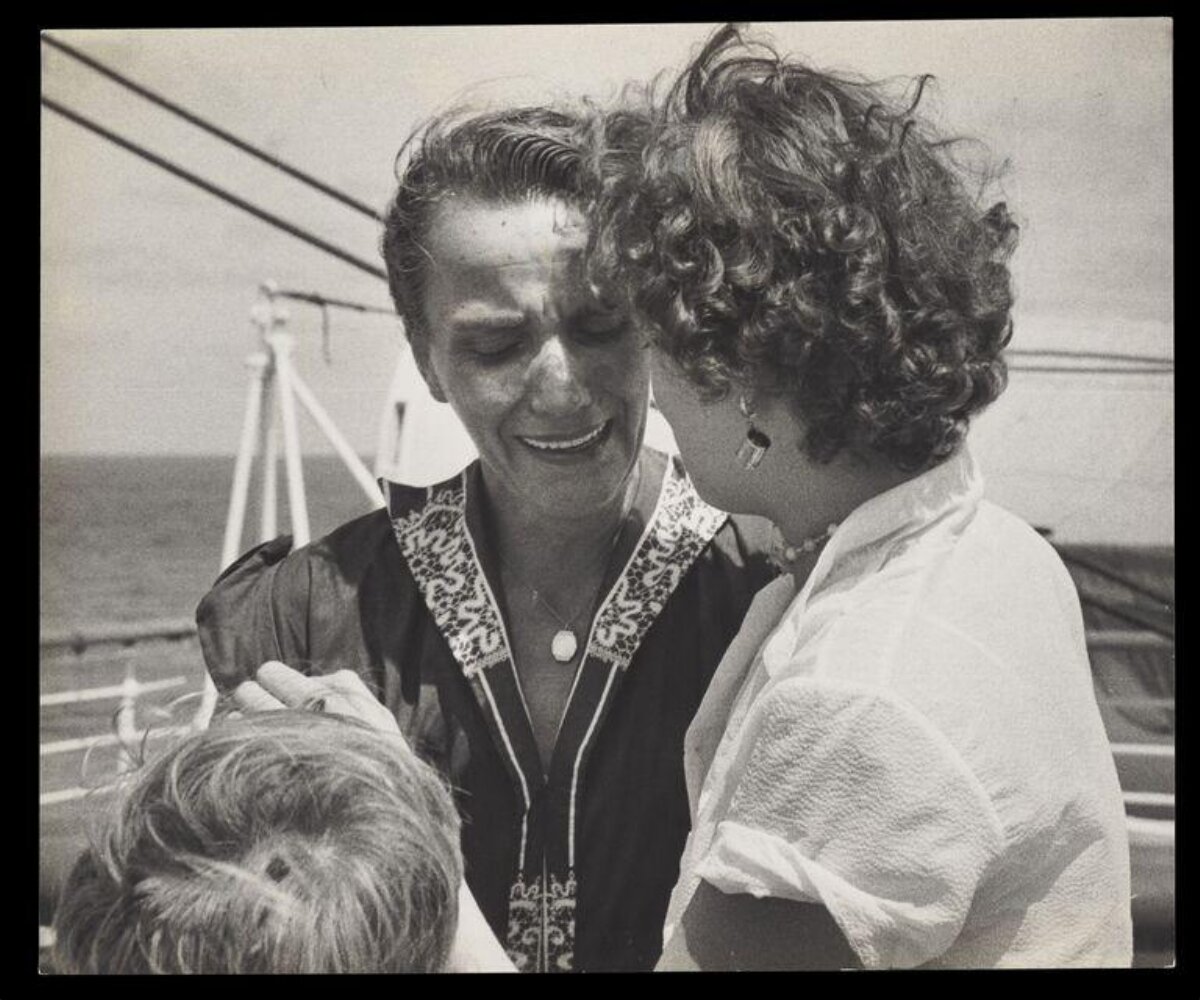 Joyful Family Moment On Ship Deck