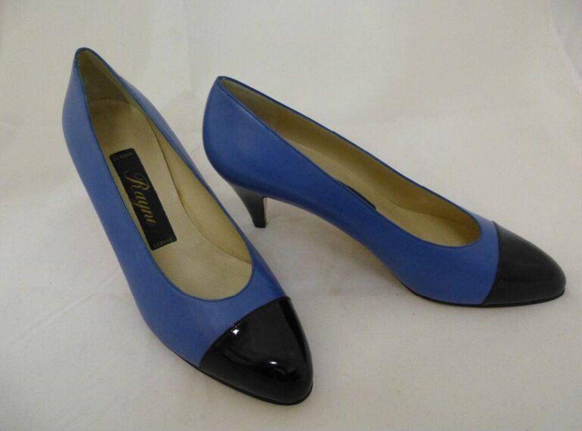 Blue Black Two-tone High Heel Pumps