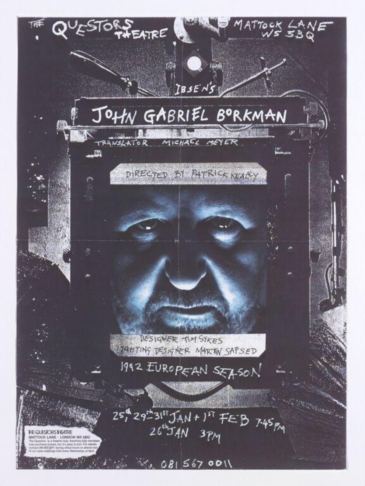 1992 John Gabriel Borkman Theatre Poster